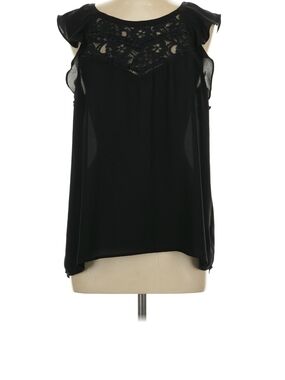Express Black Lace Yoke Ruffled Sleeve Camisole